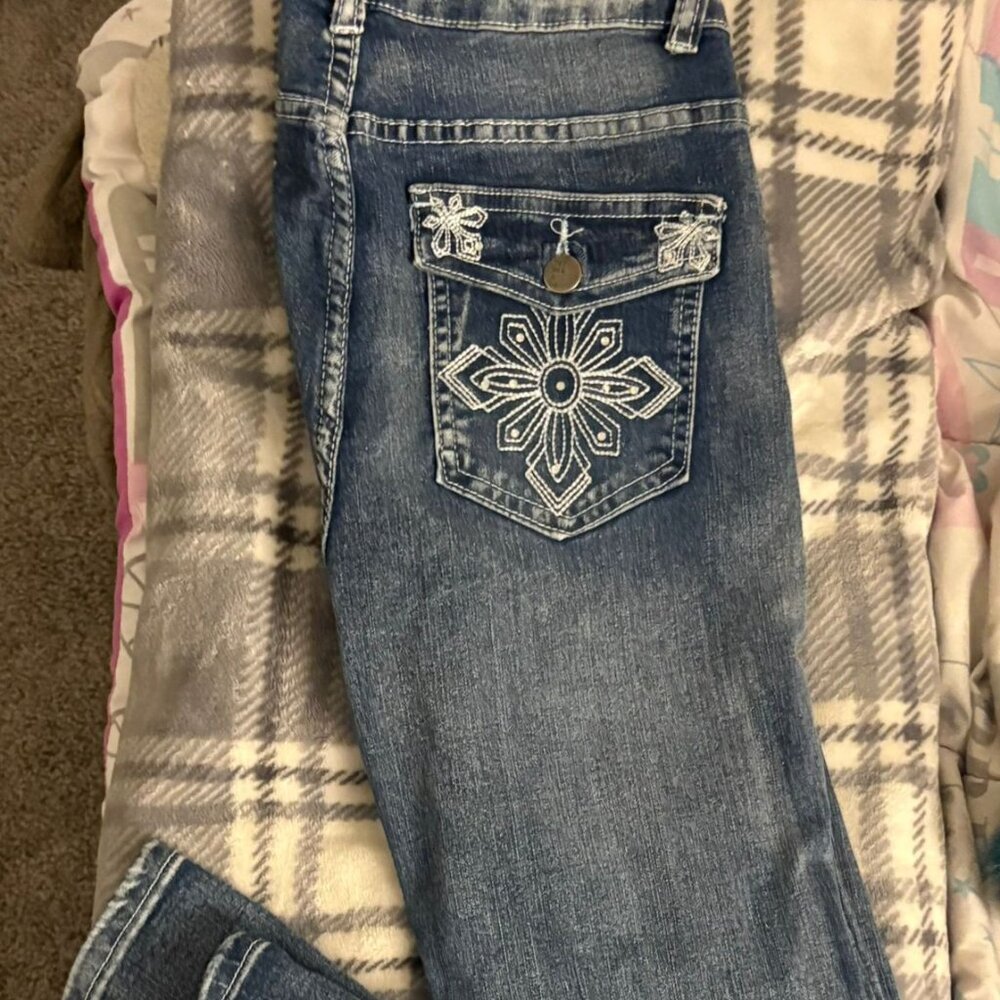 Jean Boot cut Decorative pattern Jeans